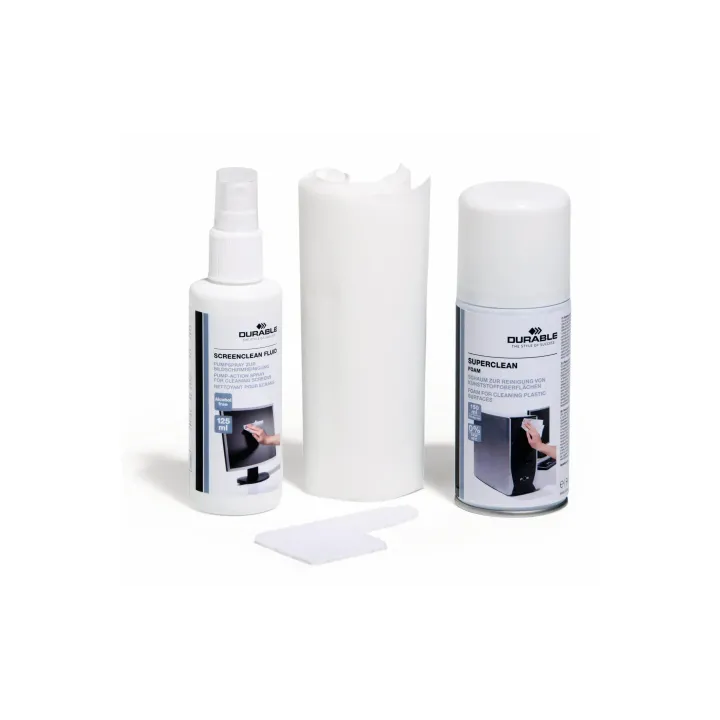 DURABLE Nettoyant en aérosol et chiffons PC Cleaning Kit 125 ml  150 ml