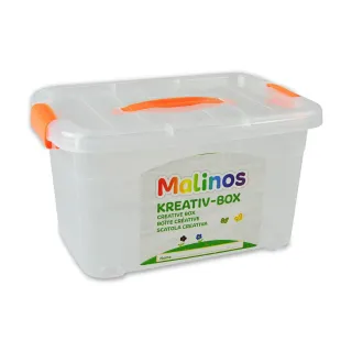 Malinos Boîte de rangement 16 l Orange-Transparent