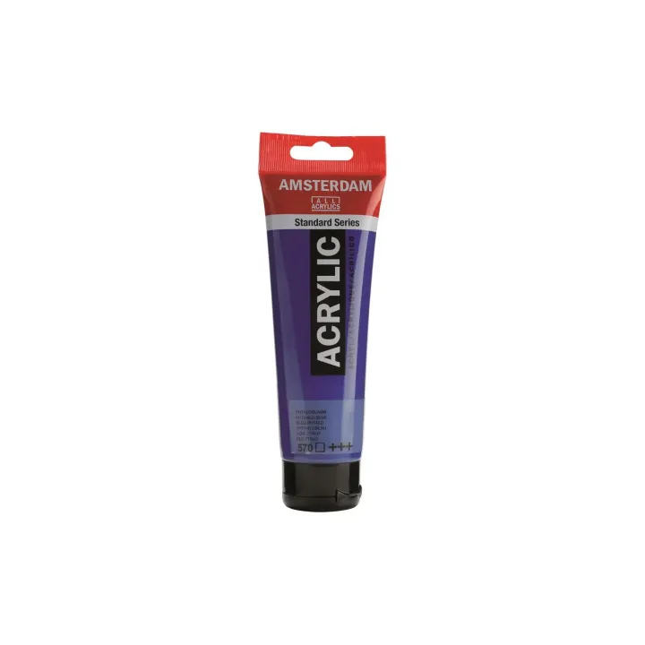 Amsterdam Peinture acrylique Standard 570 Bleu phtalo transparent, 120 ml