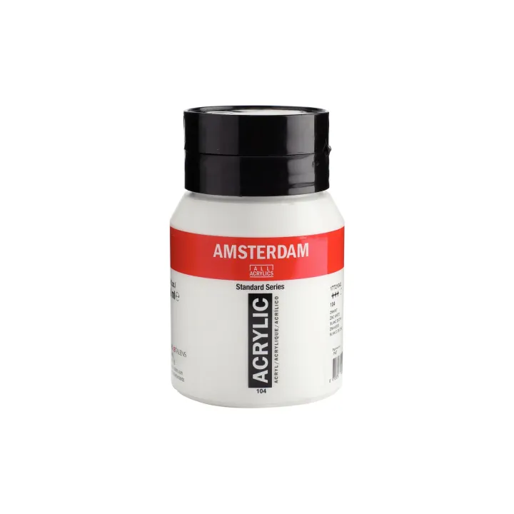 Amsterdam Peinture acrylique Standard 104 Blanc de zinc semi-transparent, 500 ml