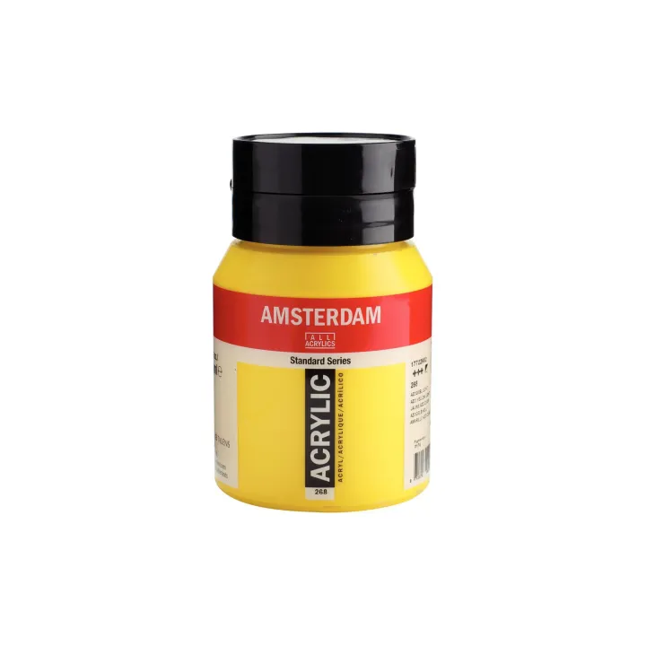 Amsterdam Peinture acrylique Standard 268 Jaune azo semi-couvrant, 500 ml