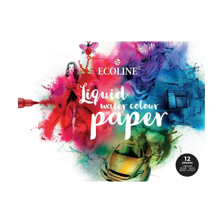 Talens Bloc aquarelle Ecoline 24 x 32 cm, 290 g-m², 12 feuilles