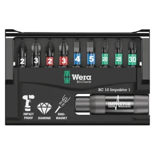 Wera Kits de bits Bit-Check 10 Impaktor 1, 10 Pièce-s pièce(s)