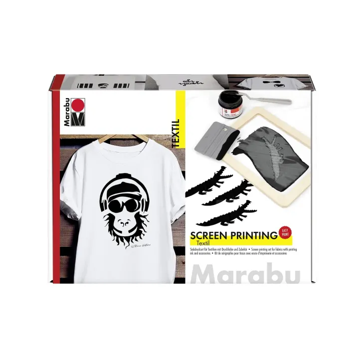 Marabu Peinture pour textile Screen Printing Set sérigraphie