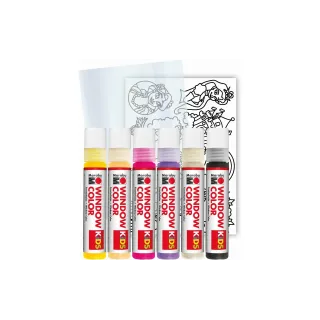 Marabu Peinture pour fenêtre Kids Color Princesse 6 x 25 ml