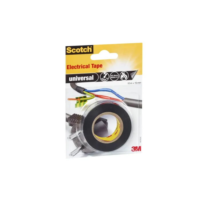 Scotch Bande isolante Universal, 15 mm x 10 m, 1 rouleau, Noir