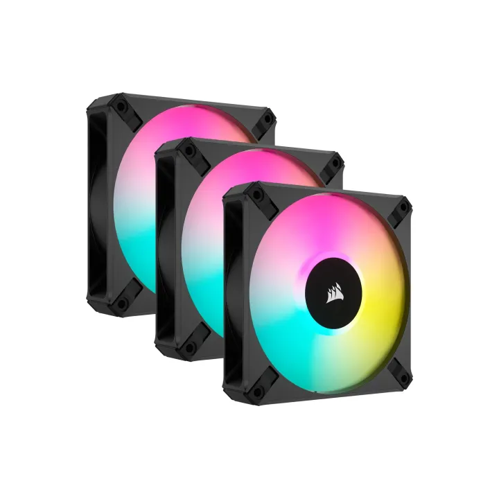 Corsair Ventilateur PC iCUE AF120 RGB Elite Noir, paquet de 3