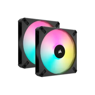 Corsair Ventilateur PC iCUE AF140 RGB Elite Noir, paquet de 2