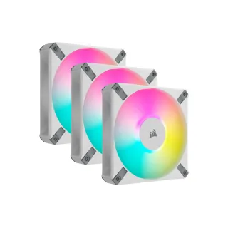 Corsair Ventilateur PC iCUE AF120 RGB Elite Blanc, paquet de 3