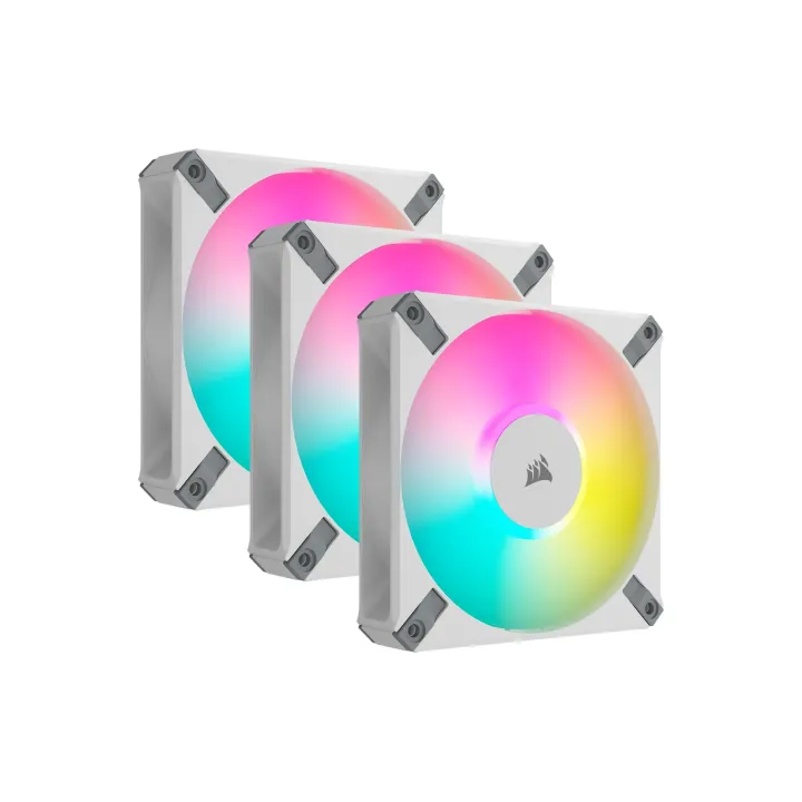 Corsair Ventilateur PC iCUE AF120 RGB Elite Blanc, paquet de 3