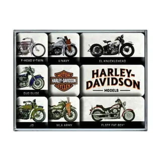 Nostalgic Art Set daimants Harley Davidson 9 Pièce-s, Multicolore