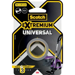 Scotch Ruban adhésif Extremium Universal, 25 mm x 3 m, 1 rouleau, Noir