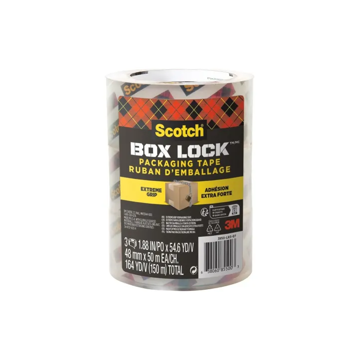 Scotch Ruban demballage Box Lock 48 mm x 50 m, 3 rouleaux