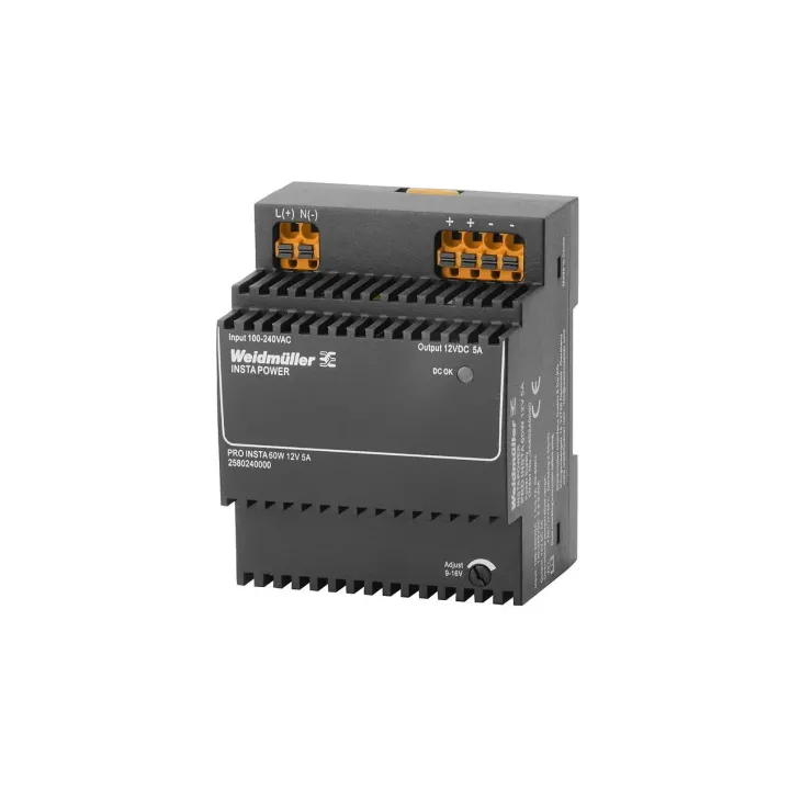 Weidmüller Blocs d’alimentation pour rail DIN PRO INSTA, 60 W, 12 V