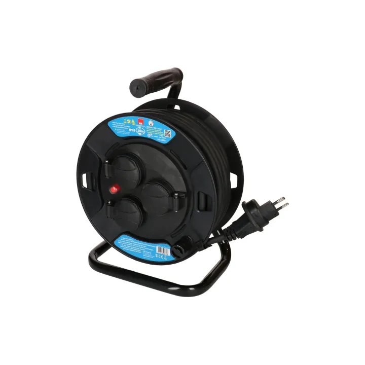 Max Hauri Bobine de câble maxREEL 20 m, 3x T13, IP55, noir