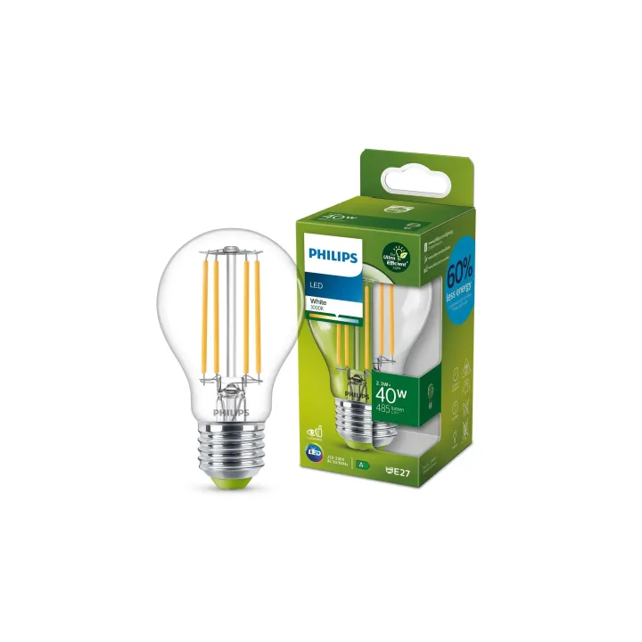 Philips Lampe LED E27, ultra-efficace, remplacement de 40W Blanc chaud