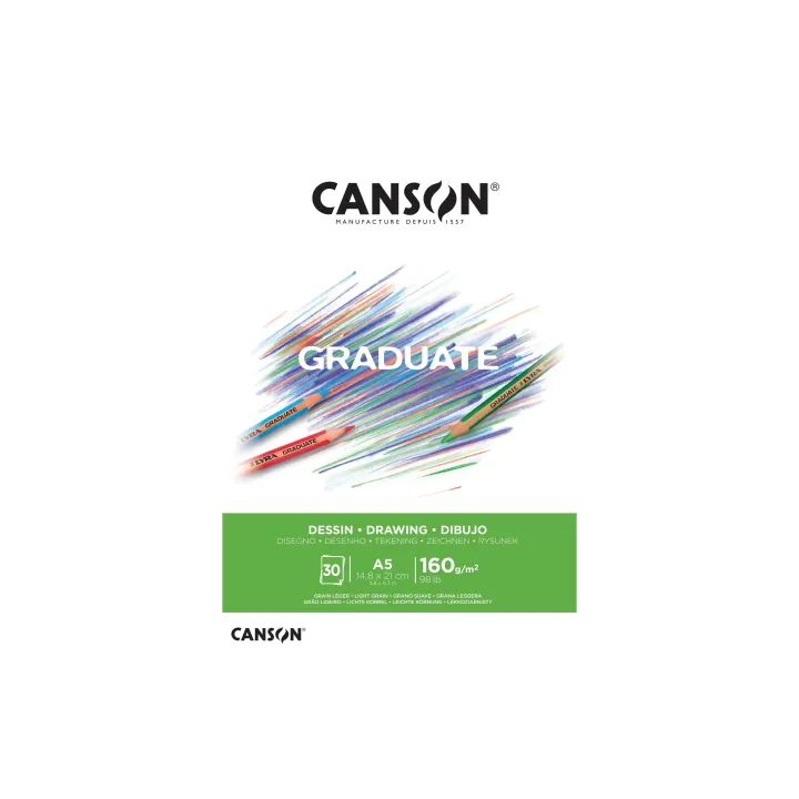 Canson Carnet de dessin Graduate A5, 30 feuilles