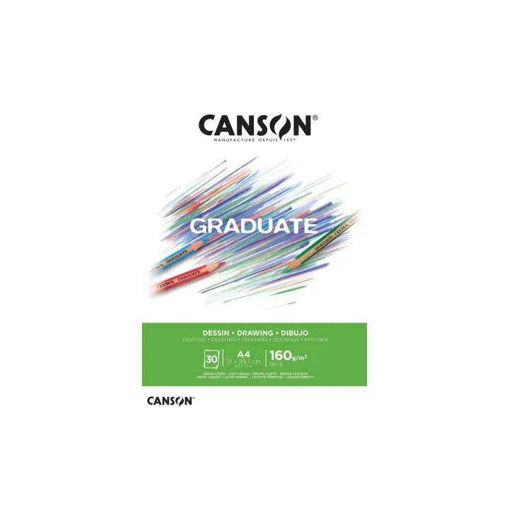 Canson Carnet de dessin Graduate A4, 30 feuilles