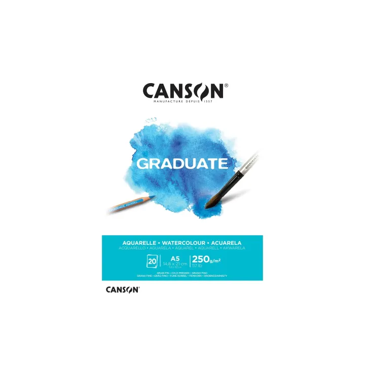 Canson Bloc aquarelle Graduate A5, 20 feuilles