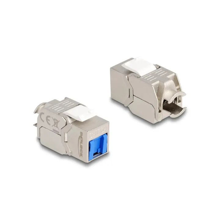 Delock Module Keystone RJ45 Cat.6A avec capot anti-poussière bleu