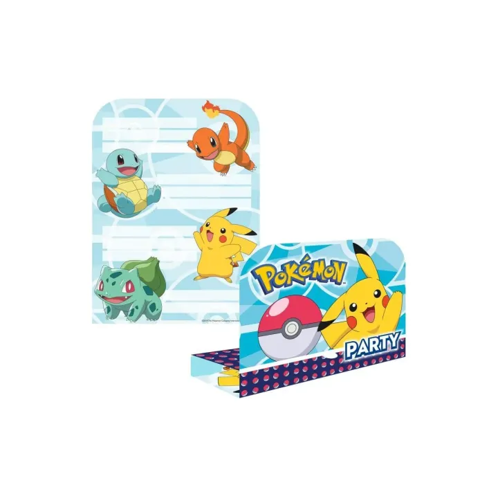 Amscan Carte d’invitation Pokemon 8 pièces