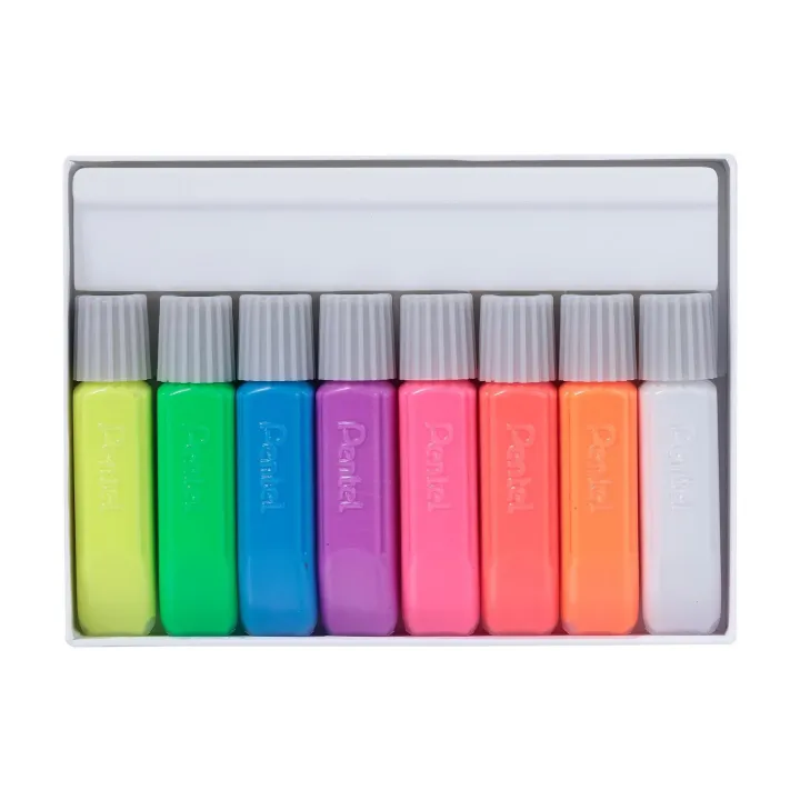 pentel Peinture pour textile Kit de couleurs 8-Fluo