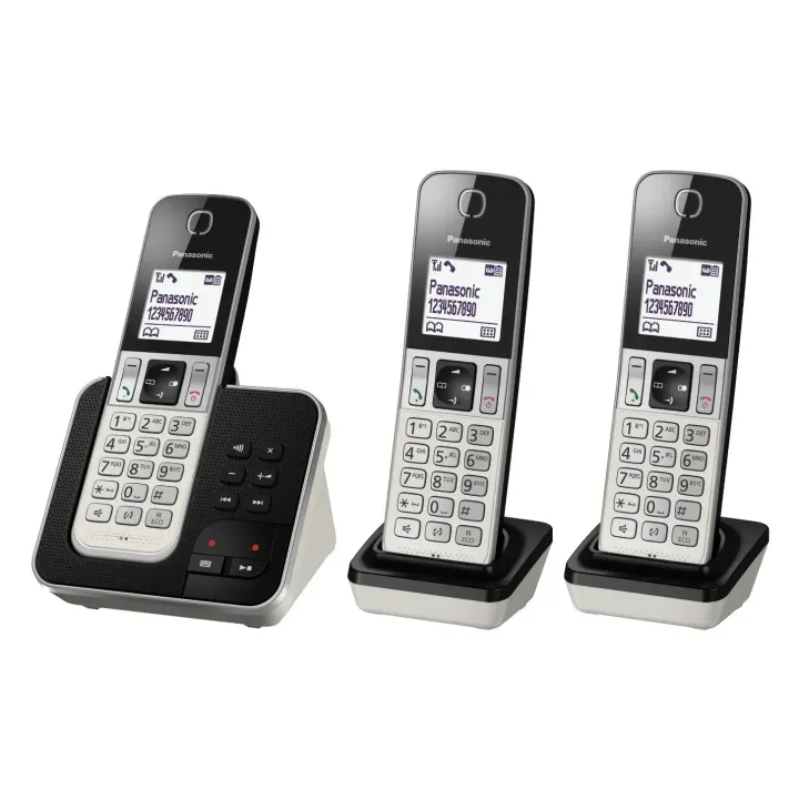 Panasonic Téléphone sans fil KX-TGD323SLW Trio Noir-Argenté