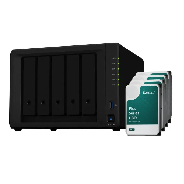 Synology NAS DiskStation DS1522+ 5-bay Synology Plus HDD 20 TB