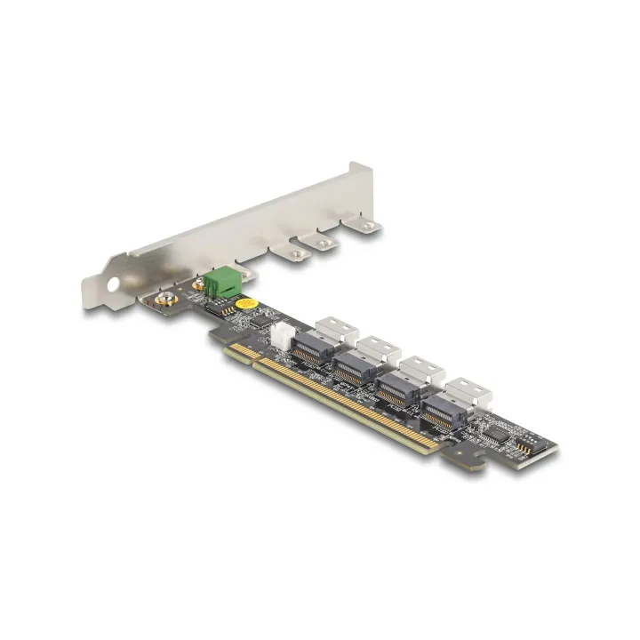 Delock Adaptateur de bus hôte PCI-e x16, 4x SFF-8654 NVMe Bifurcation