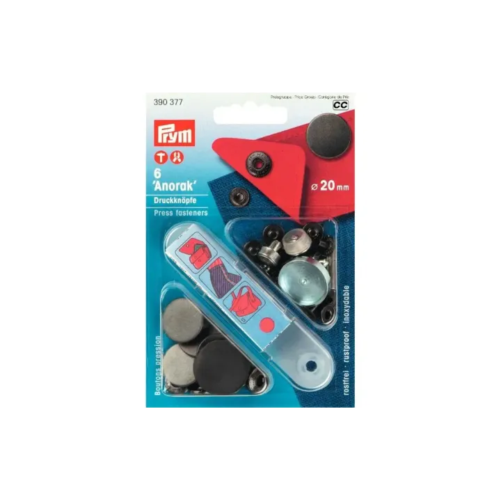 Prym Boutons poussoirs Anorak Bruni mat, 20 mm