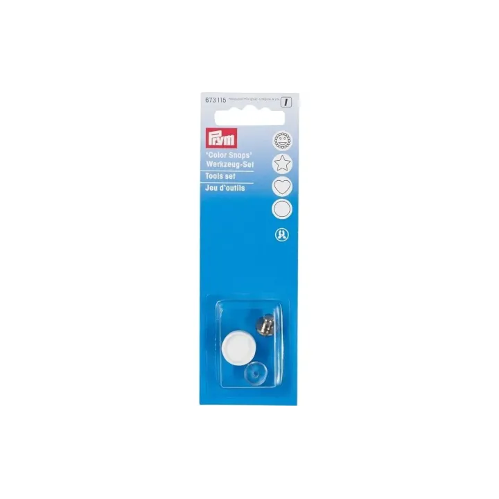 Prym Boutons poussoirs Color Snaps, Rond Kit doutils