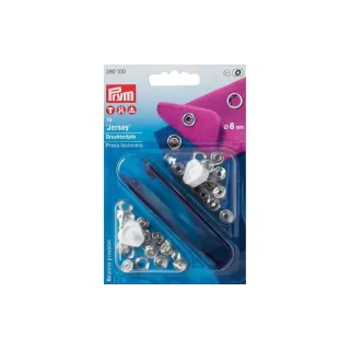 Prym Boutons poussoirs Jersey Argent, 8 mm, 10 pièces