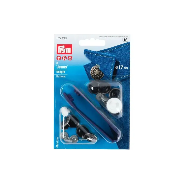 Prym Boutons Étoile américaine 17 mm, 8 pièces