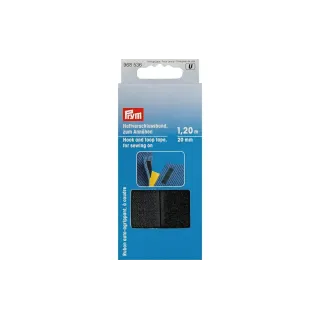 Prym Fermeture à Velcro Noir, 1.2 m x 20 mm