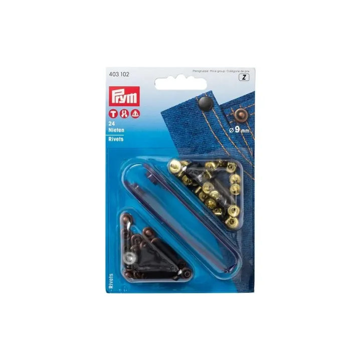 Prym Rivets 9 mm, 24 pièces