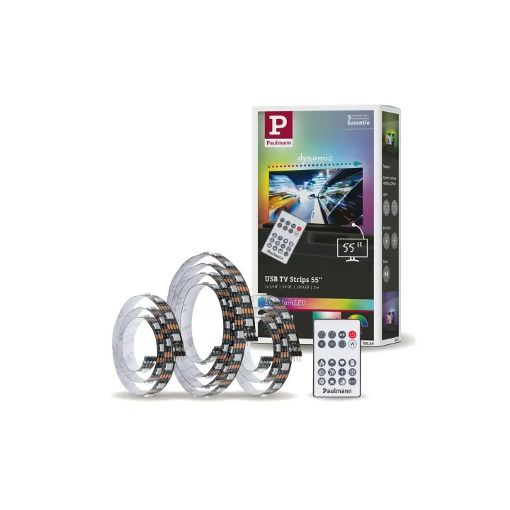 Paulmann EntertainLED USB Strip Éclairage TV RGB+, 55