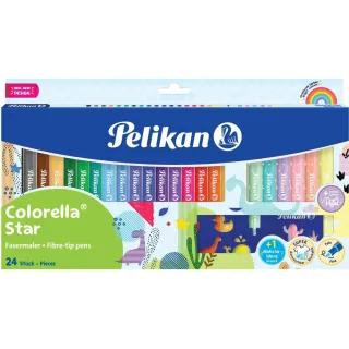 Pelikan Crayon feutre Colorella Star 18 couleurs et 6 teintes pastel