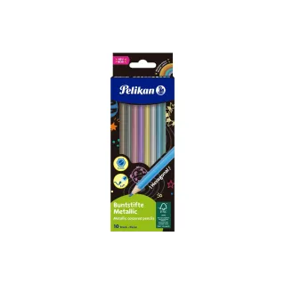 Pelikan Crayons de couleur Crayons de couleur Pelikan 10 couleurs, métallique