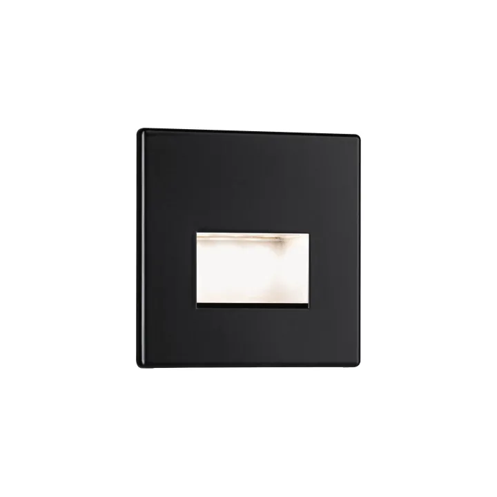 Paulmann Applique murale encastrée LED Edge Quadro, 1.2W, 2700K, noir