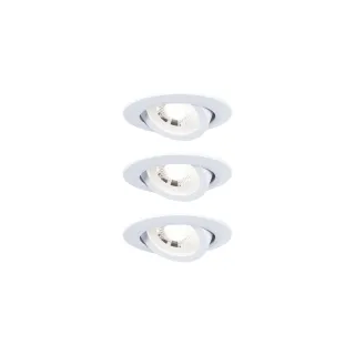 Paulmann Spot encastré Set de 3 LED, 3 x 6W, 3000K, blanc