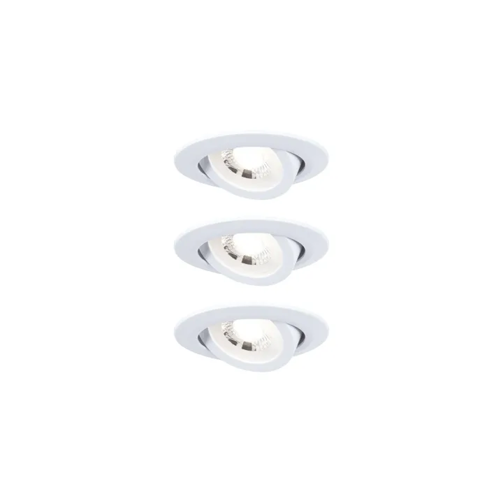 Paulmann Spot encastré Set de 3 LED, 3 x 6W, 3000K, blanc