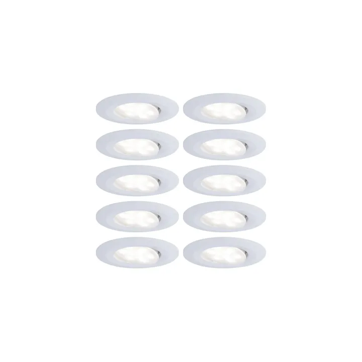 Paulmann Spot encastré Set de base LED Calla, 10 x 5.2W, 4000K, blanc