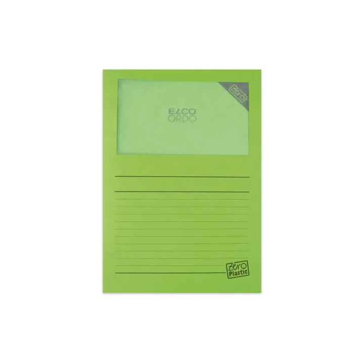 ELCO Pochette transparente Zero Plastic Vert, 100 pièces