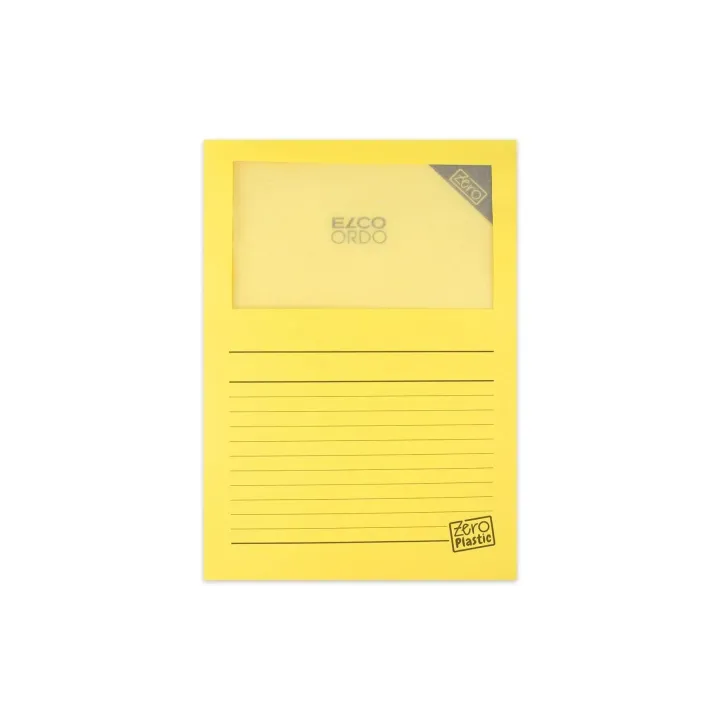 ELCO Pochette transparente Zero Plastic Jaune, 100 pièces