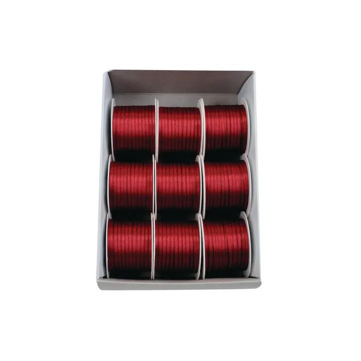 GOLDINA Ruban de satin Ruban double satin 3 mm x 10 m, rouge