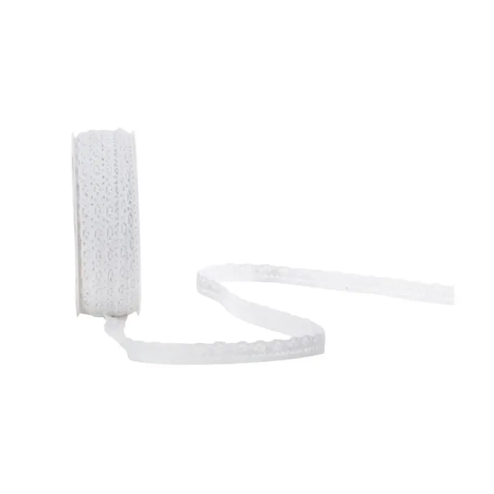 Spyk Bande de dentelle Liza Conseils 10 mm x 10 m, Blanc