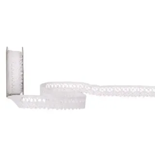 Spyk Bande de dentelle Pointes Cubino 14 mm x 2 m, Blanc