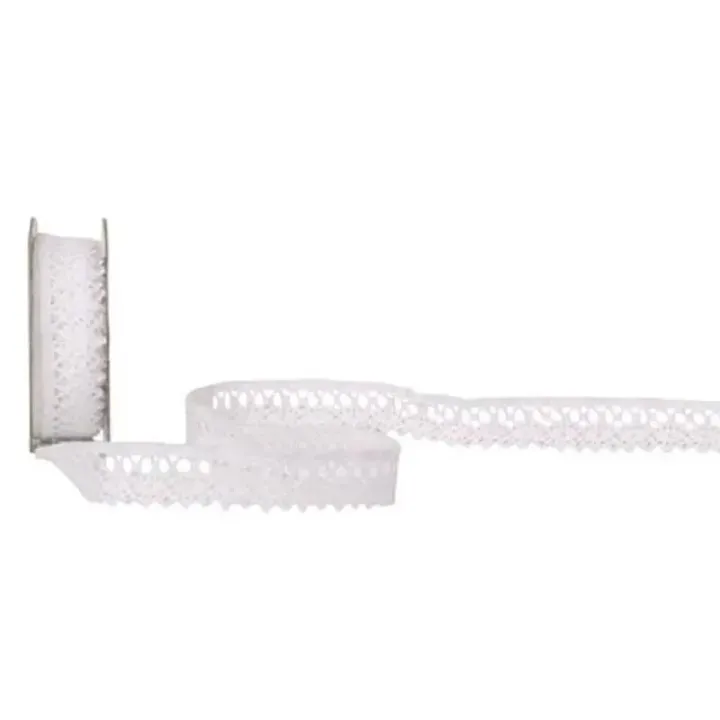 Spyk Bande de dentelle Pointes Cubino 14 mm x 2 m, Blanc