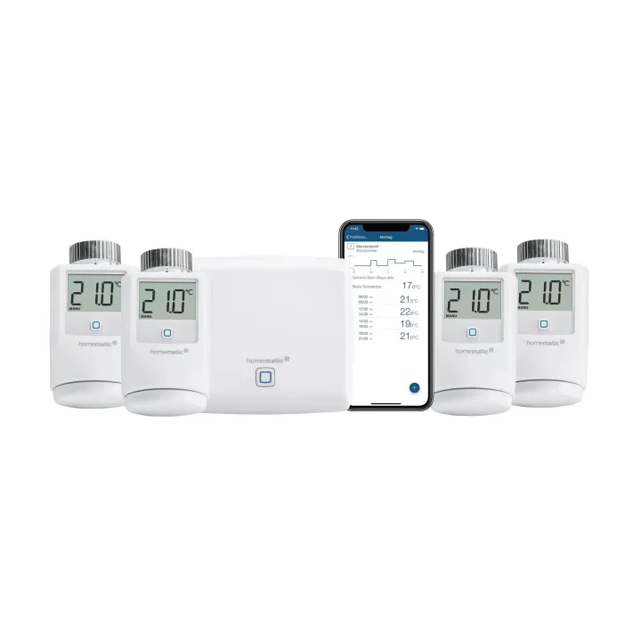 Homematic IP Smart Home Set de démarrage chauffage 4 thermostats