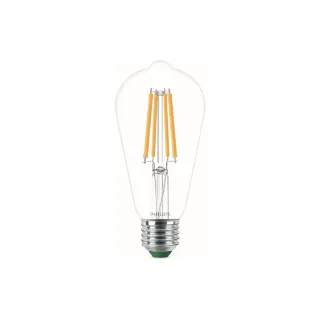 Philips Lampe E27 Edison LED, ultra-efficace, blanc chaud, remplacement de 60W